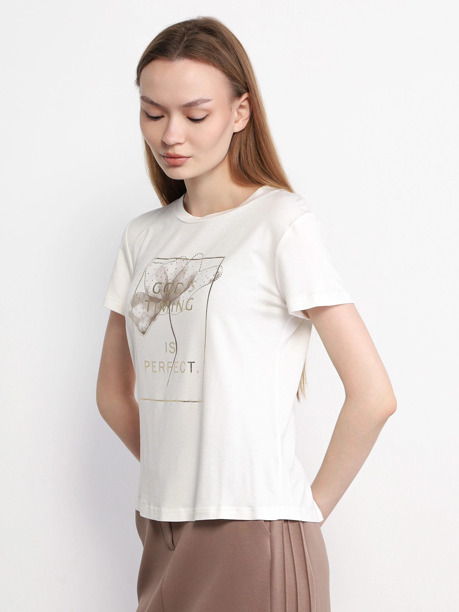 Футболка прямого кроя с принтом